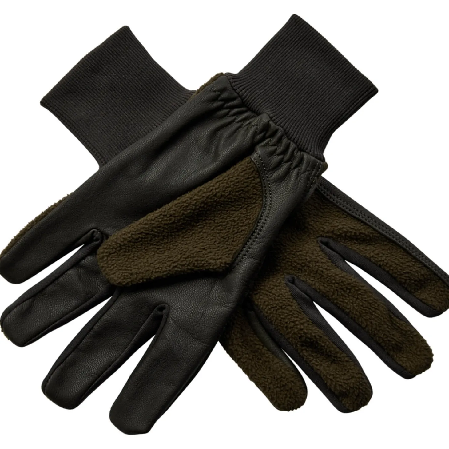 Deerhunter Fleecehandschuhe mit Leder (Art Green)