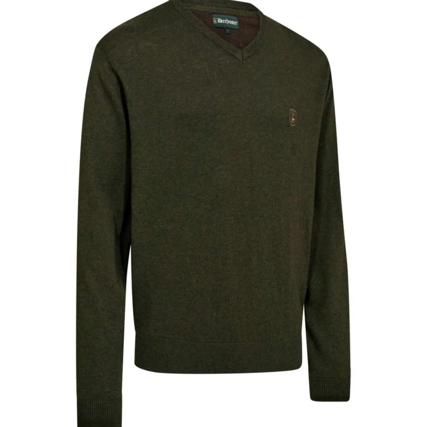 Deerhunter Strickpullover Harrington mit V-Kragen (Grün)