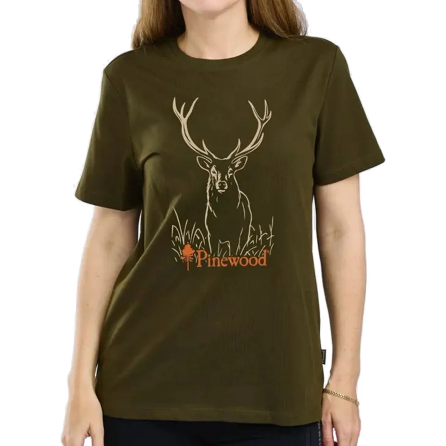 Pinewood Damen T-Shirt Red Deer (Brown)