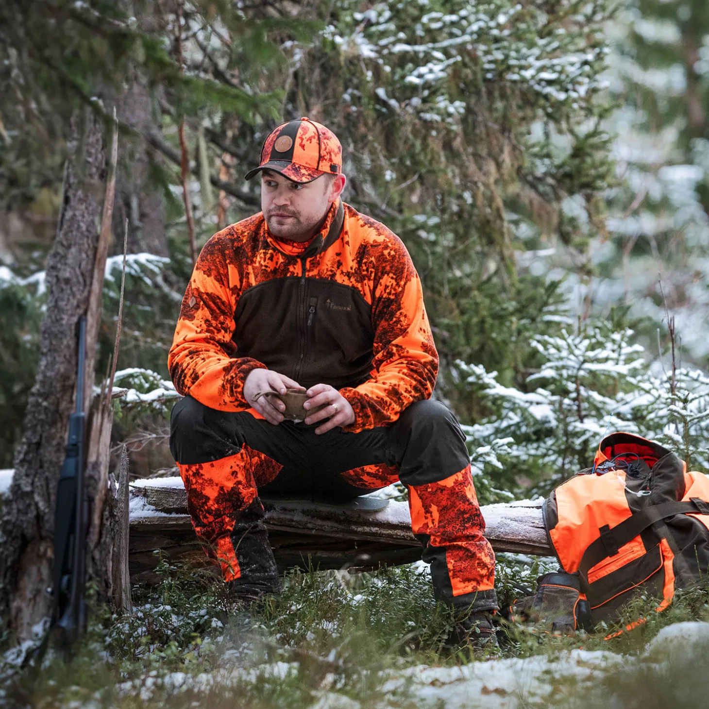 Pinewood Fleecejacke Furudal Hunters Camou (AP Blaze/Green)