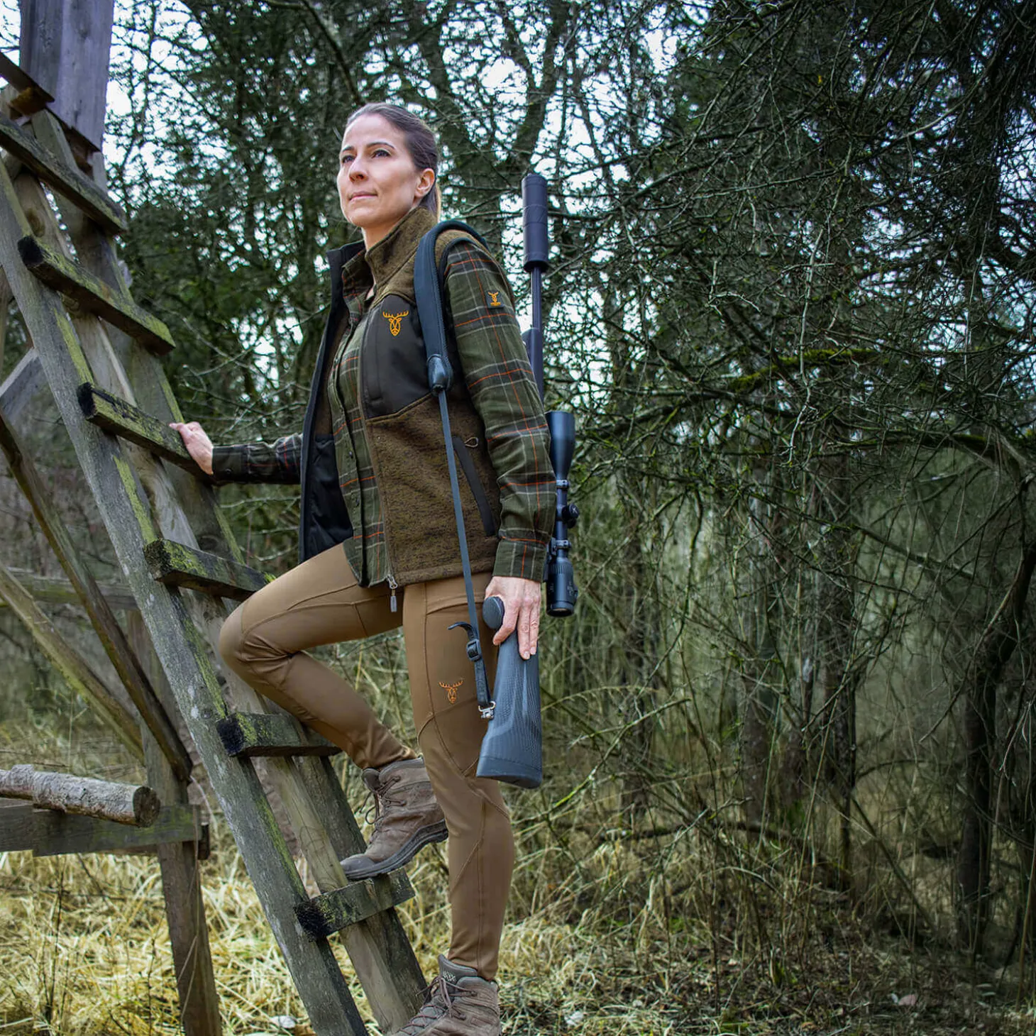 Pirscher Gear Damen Leggings (Braun/verstärkt)