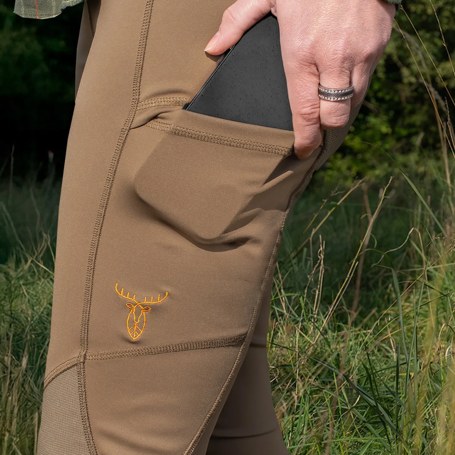 Pirscher Gear Damen Leggings (Braun/verstärkt)