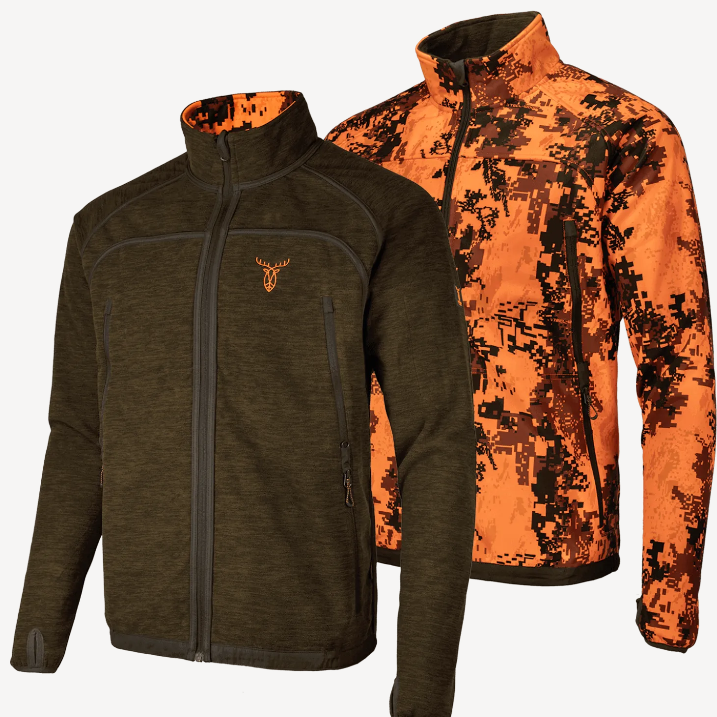 Pirscher Gear Fleece-Wendejacke (Blaze/Braun)
