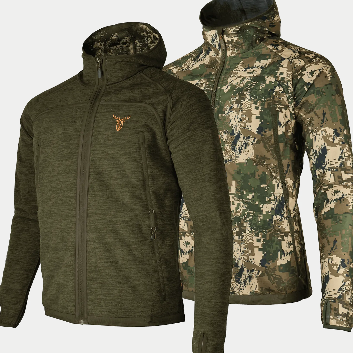 Pirscher Gear Hoodie Fleece-Wendejacke (Optimax 2S/Grün)