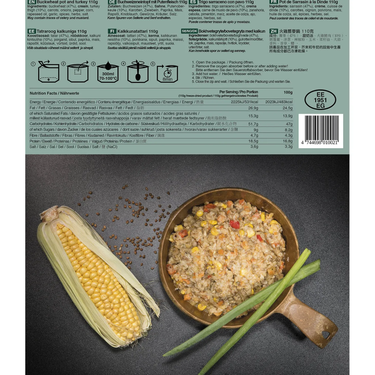 Tactical Foodpack Buckwheat Pot and Turkey