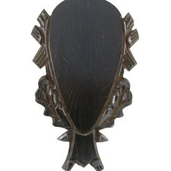 Trophäenschild Dam- & Rothirsch massiv (dunkel)